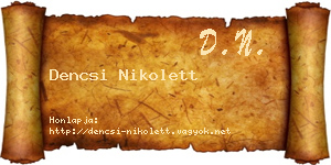 Dencsi Nikolett névjegykártya